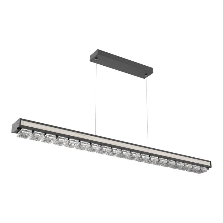Tessera Linear Chandelier by Hammerton Studio in Matte Black with Pave motif