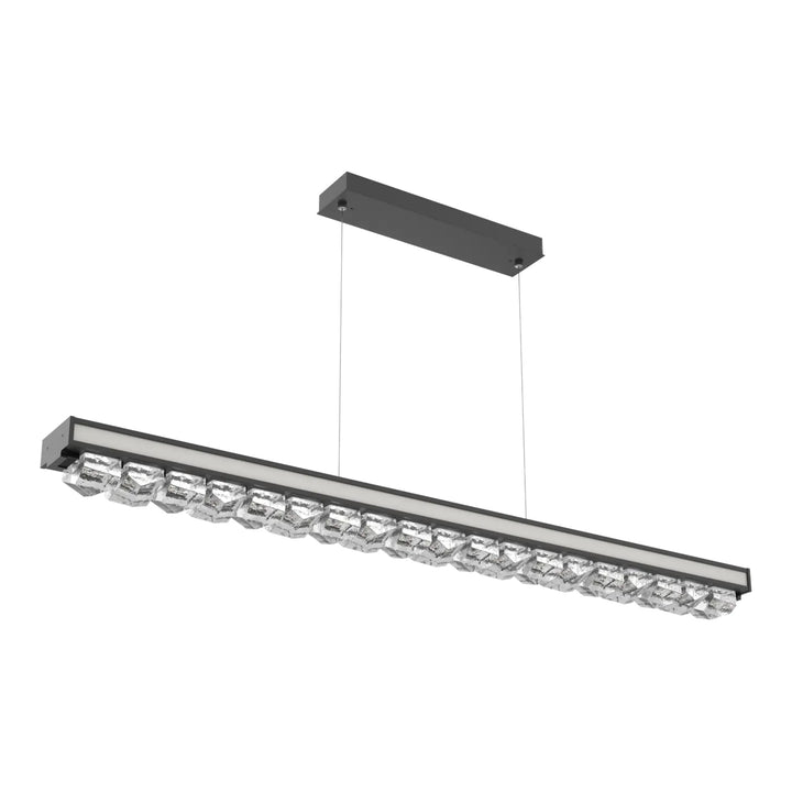 Tessera Linear Chandelier by Hammerton Studio in Matte Black with Salt White accent