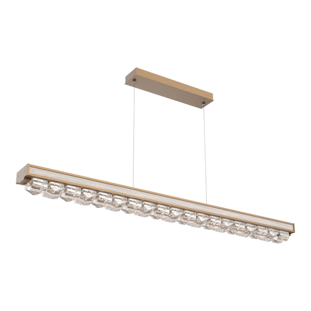 Tessera Linear Chandelier by Hammerton Studio in Novel Brass