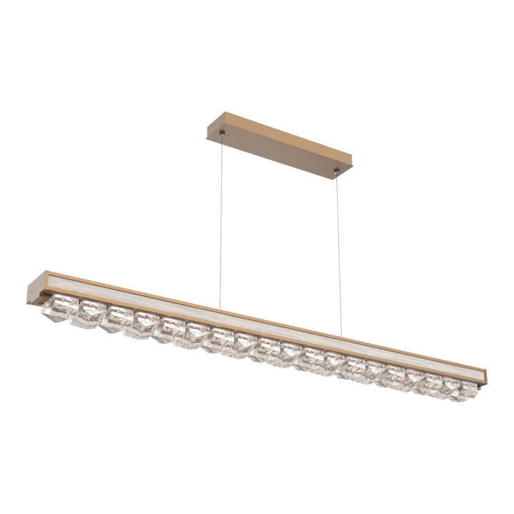 Tessera Linear Chandelier by Hammerton Studio in Novel Brass