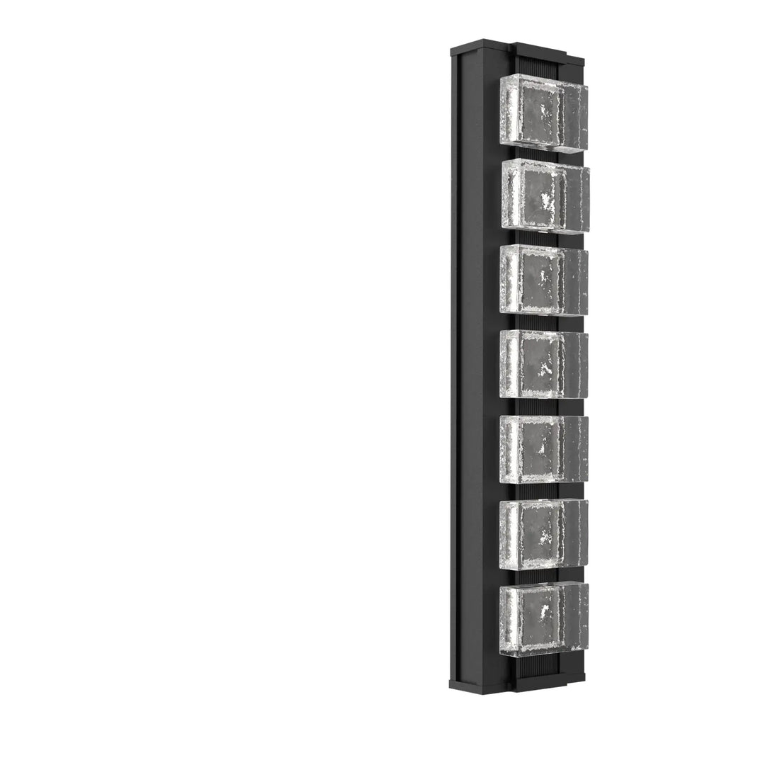 Tessera Outdoor Sconce by Hammerton Studio – Medium in Textured Black with Pave motif