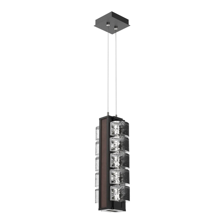 Tessera Pendant by Hammerton Studio – Medium in Matte Black with Leather - Cocoa accent