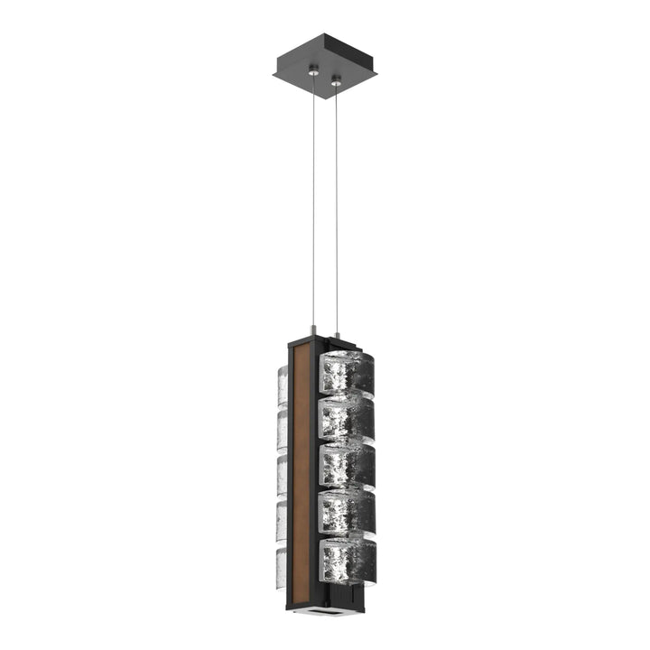 Tessera Pendant by Hammerton Studio – Medium in Matte Black with Leather - Nutmeg accent
