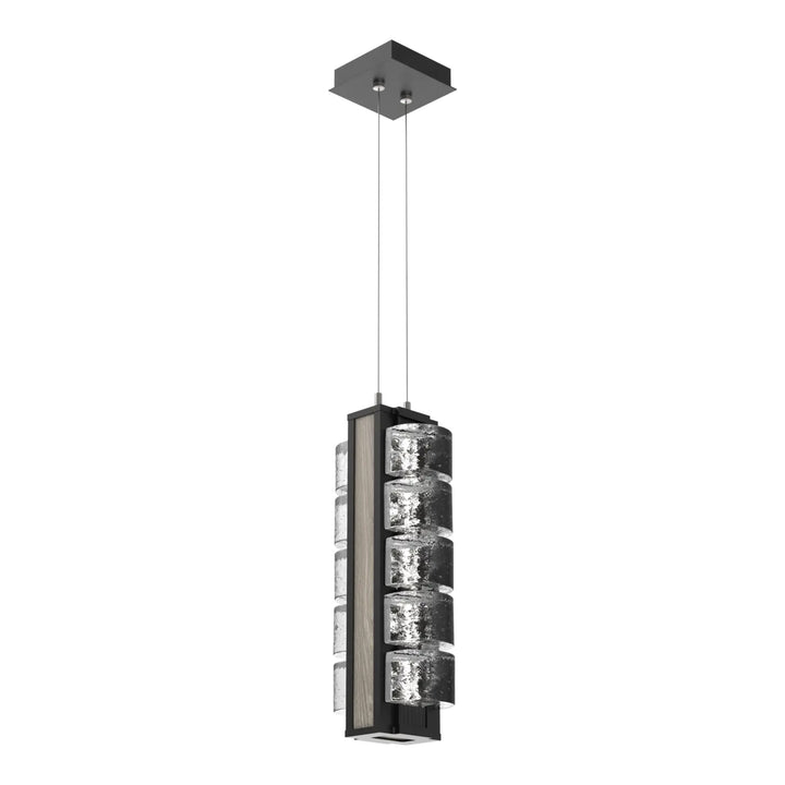 Tessera Pendant by Hammerton Studio – Medium in Matte Black with Wood - Ash accent