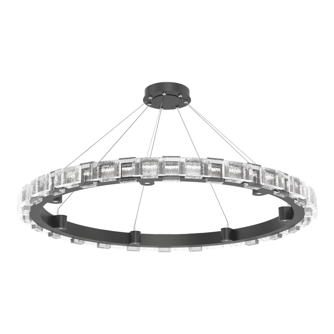 Tessera Ring Chandelier by Hammerton Studio – Large in Matte Black with Tetro motif