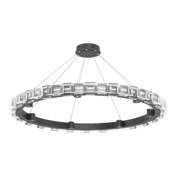 Tessera Ring Chandelier by Hammerton Studio – Large in Matte Black with Tetro motif