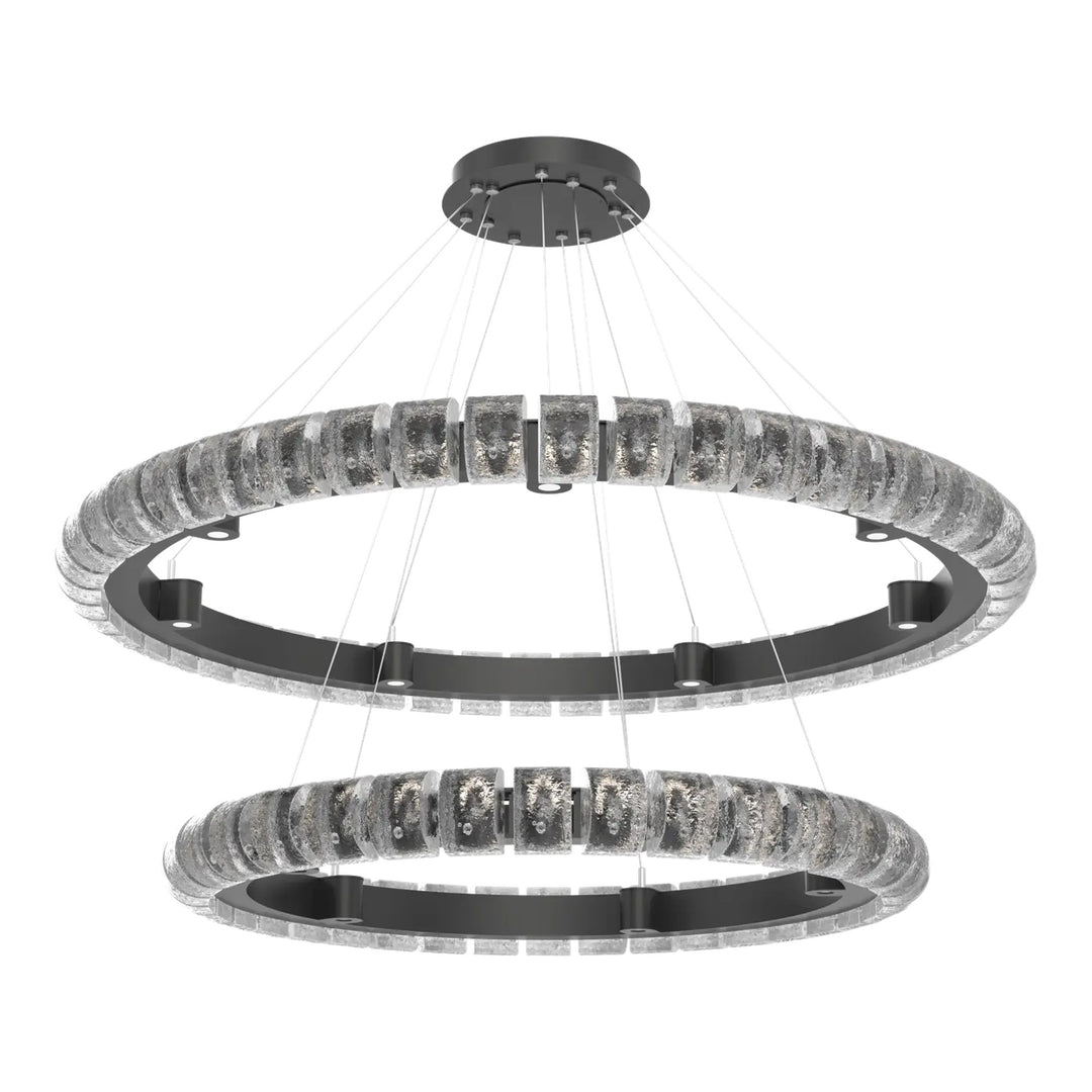 Tessera Ring Chandelier by Hammerton Studio – Two-Tier in Matte Black