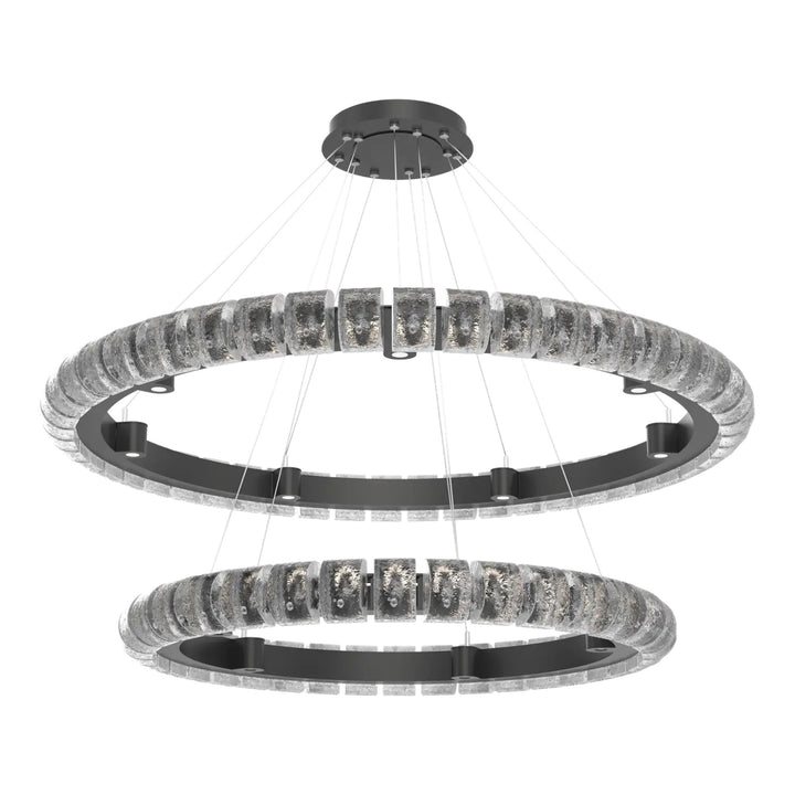 Tessera Ring Chandelier by Hammerton Studio – Two-Tier in Matte Black