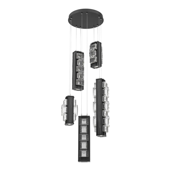 Tessera Round Pendant Chandelier by Hammerton Studio – 5 Lights in Matte Black