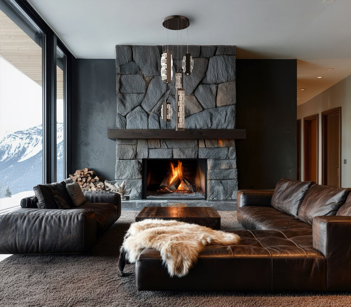 Tessera Round Pendant Chandelier by Hammerton Studio in a styled interior