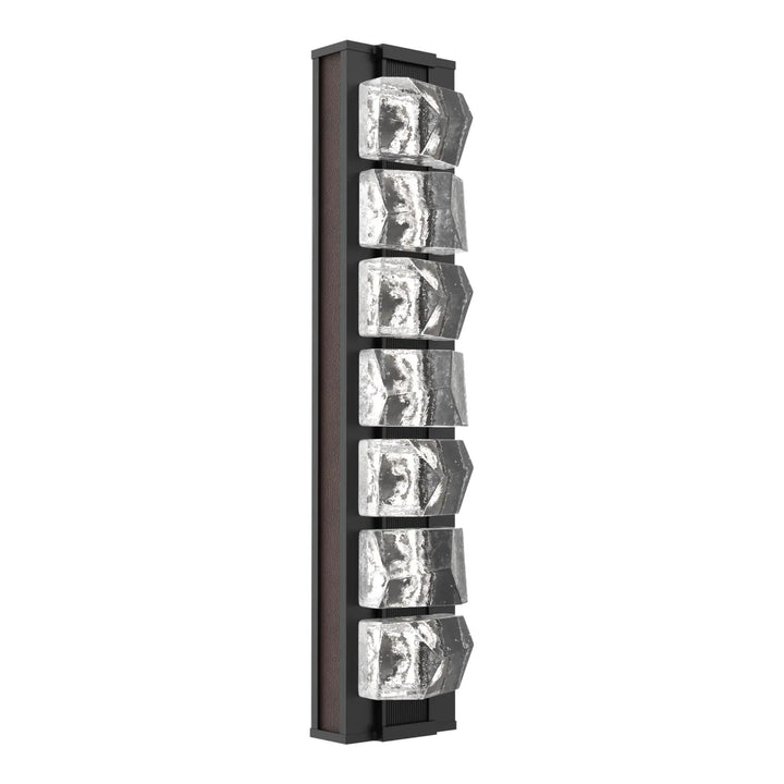 Tessera Sconce by Hammerton Studio – Medium in Matte Black with Leather - Cocoa accent