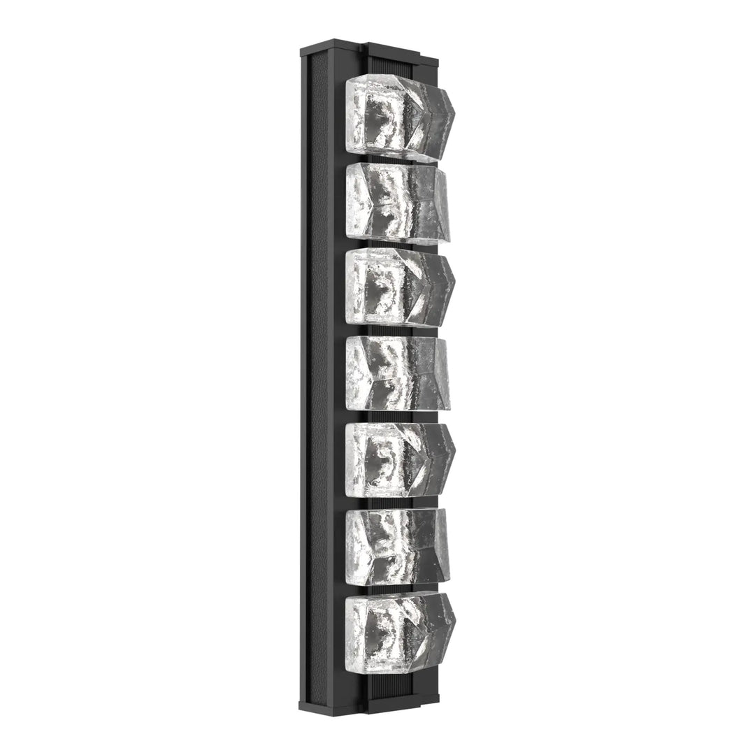 Tessera Sconce by Hammerton Studio – Medium in Matte Black with Leather - Licorice accent
