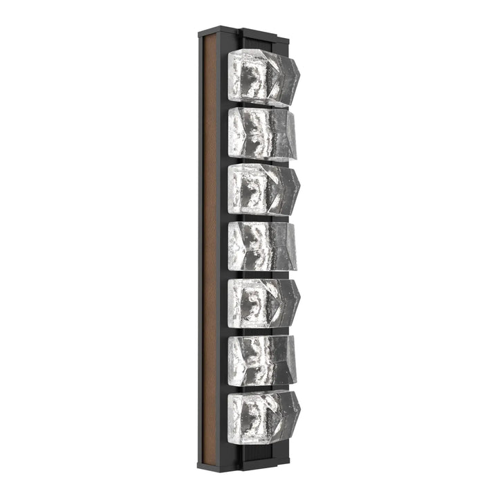 Tessera Sconce by Hammerton Studio – Medium in Matte Black with Leather - Nutmeg accent