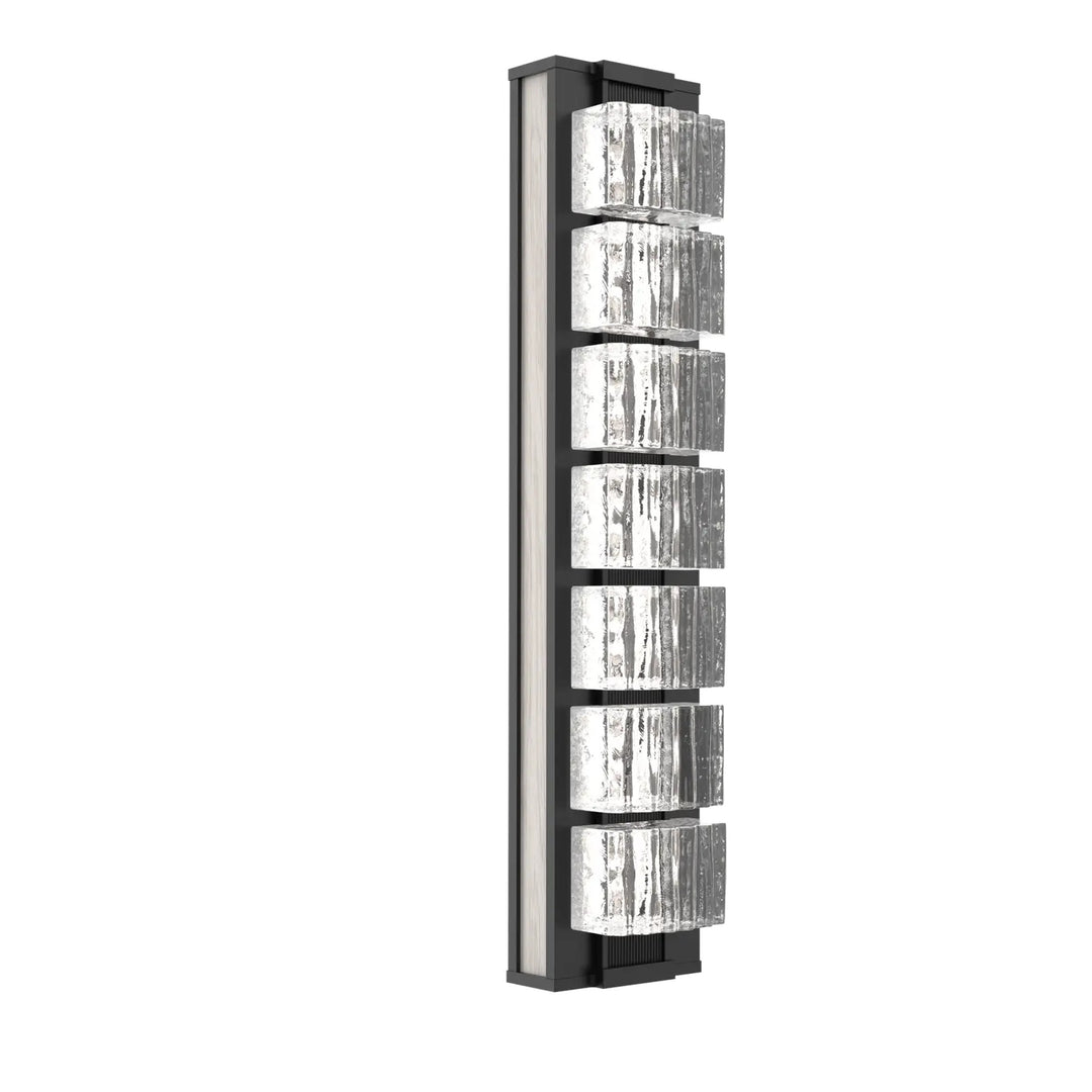 Tessera Sconce by Hammerton Studio – Medium in Matte Black with Wave motif