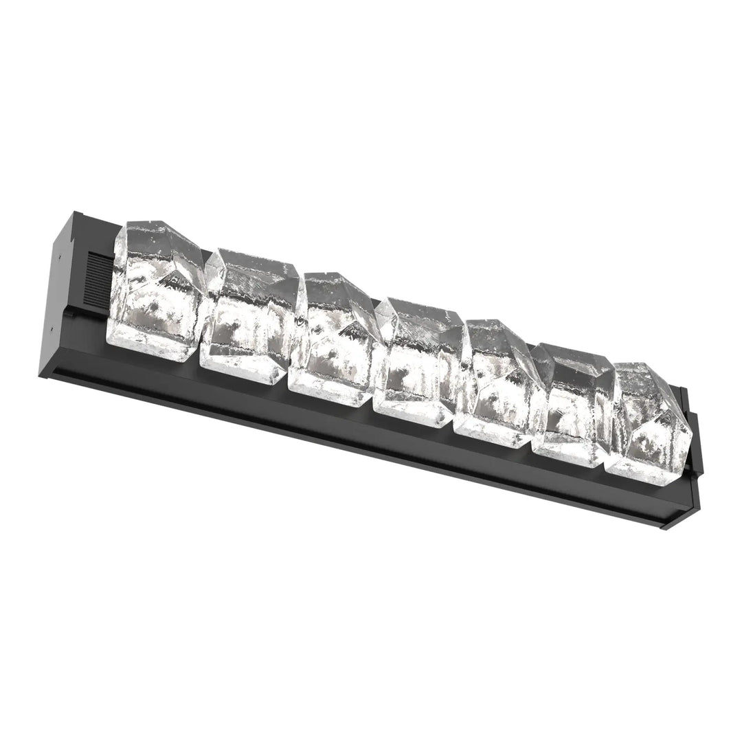 Tessera Vanity Sconce by Hammerton Studio – Medium in Matte Black with Facet motif