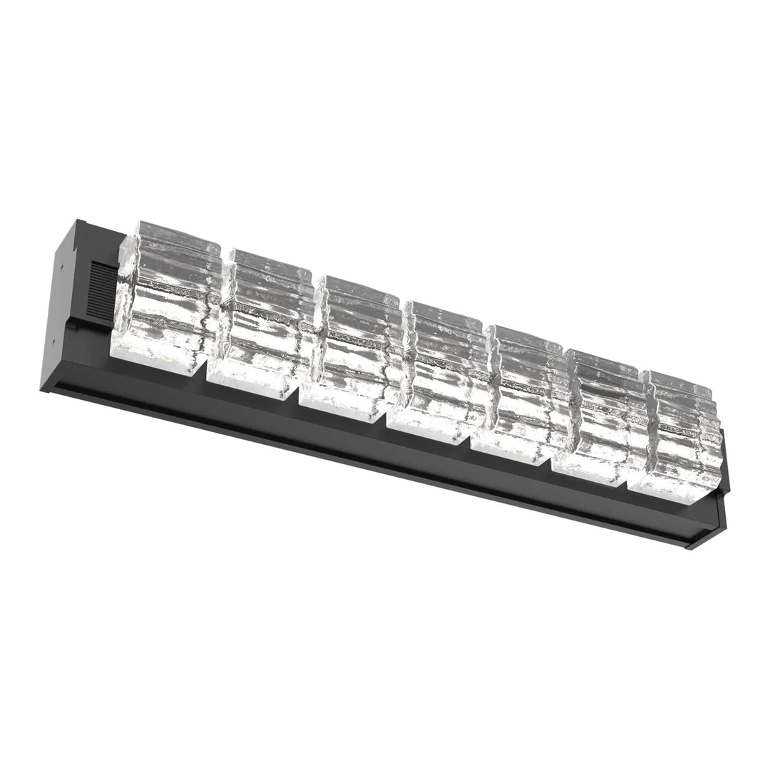 Tessera Vanity Sconce by Hammerton Studio – Medium in Matte Black with Wave motif