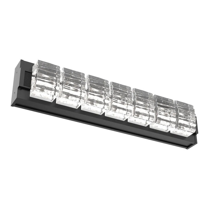 Tessera Vanity Sconce by Hammerton Studio – Medium in Matte Black with Wave motif