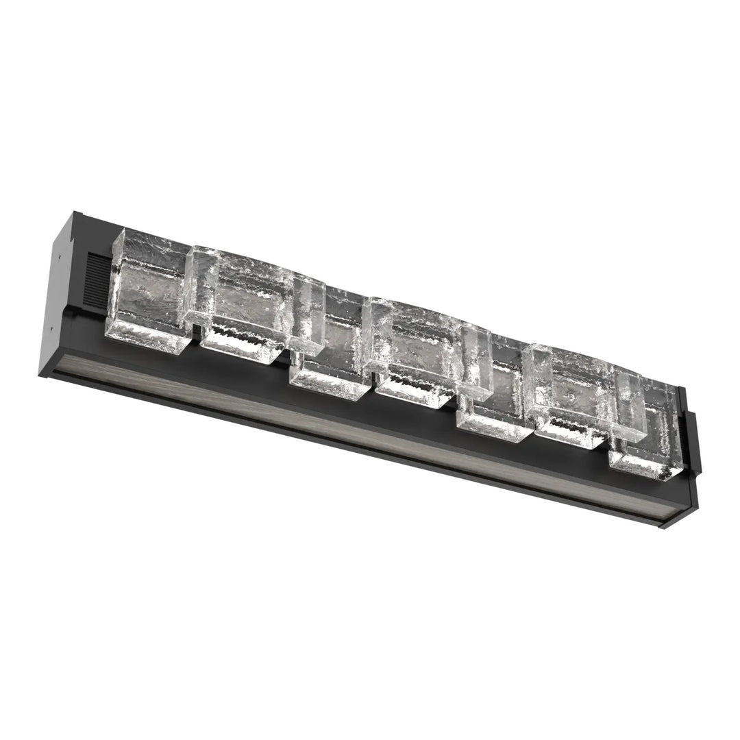 Tessera Vanity Sconce by Hammerton Studio – Medium in Matte Black with Wood - Ash accent
