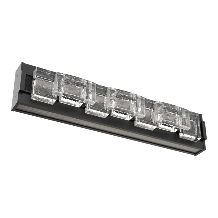 Tessera Vanity Sconce by Hammerton Studio – Medium in Matte Black with Wood - Ash accent