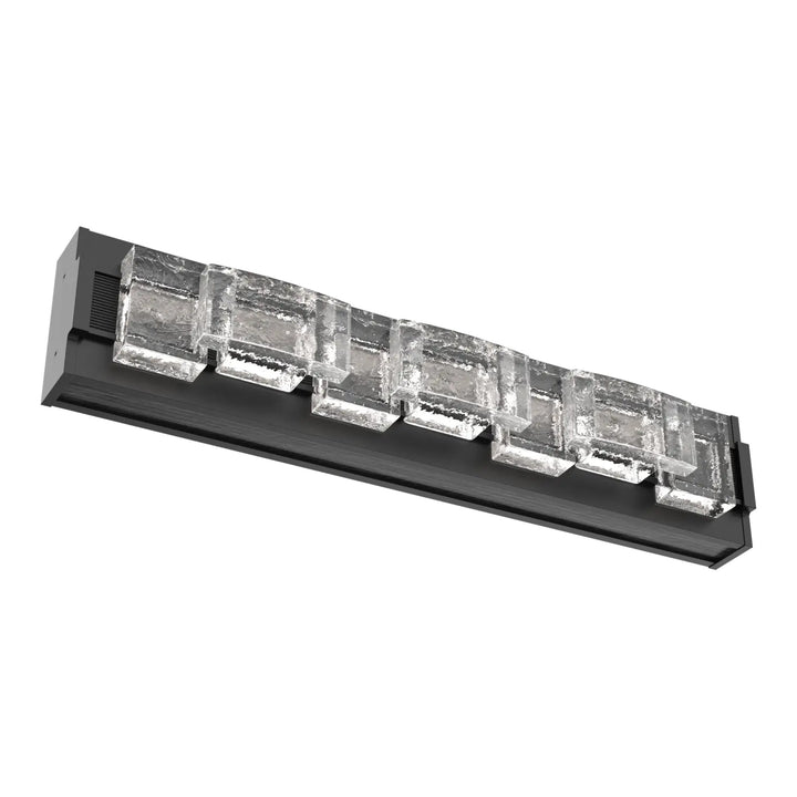 Tessera Vanity Sconce by Hammerton Studio – Medium in Matte Black with Wood - Dark Oak accent