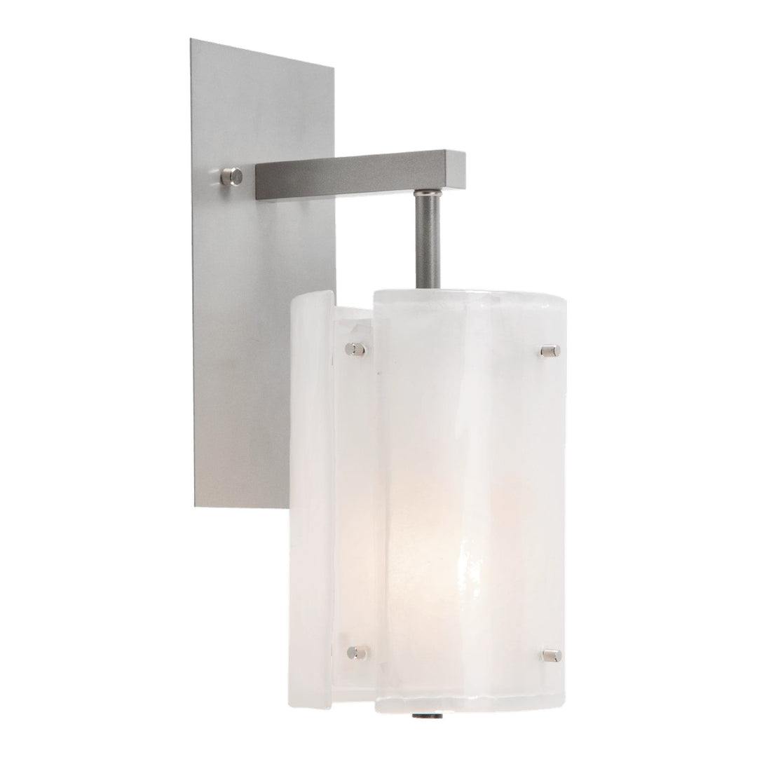 Textured Glass Arm Sconce by Hammerton Studio in Beige Silver