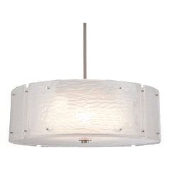 Textured Glass Drum Chandelier by Hammerton Studio in Beige Silver