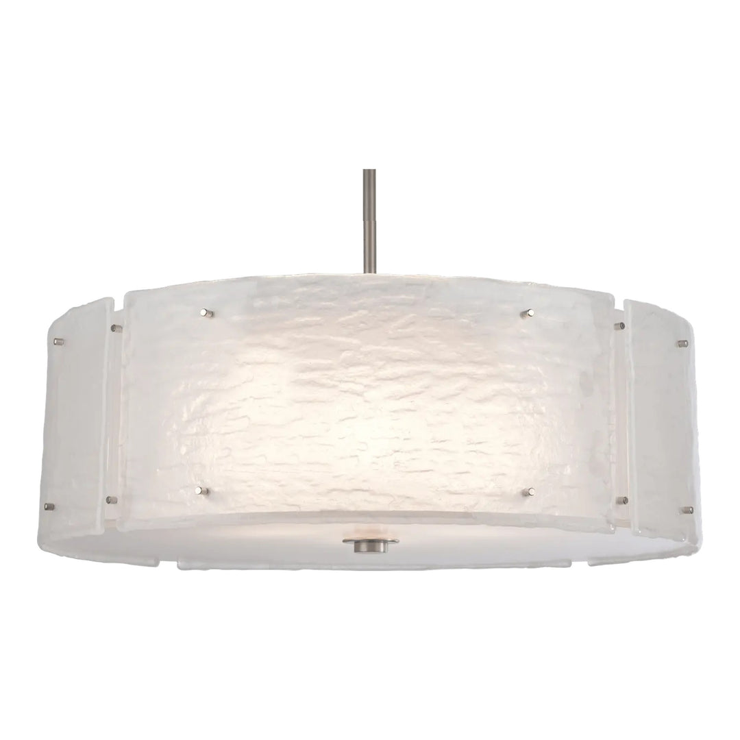 Textured Glass Drum Chandelier by Hammerton Studio