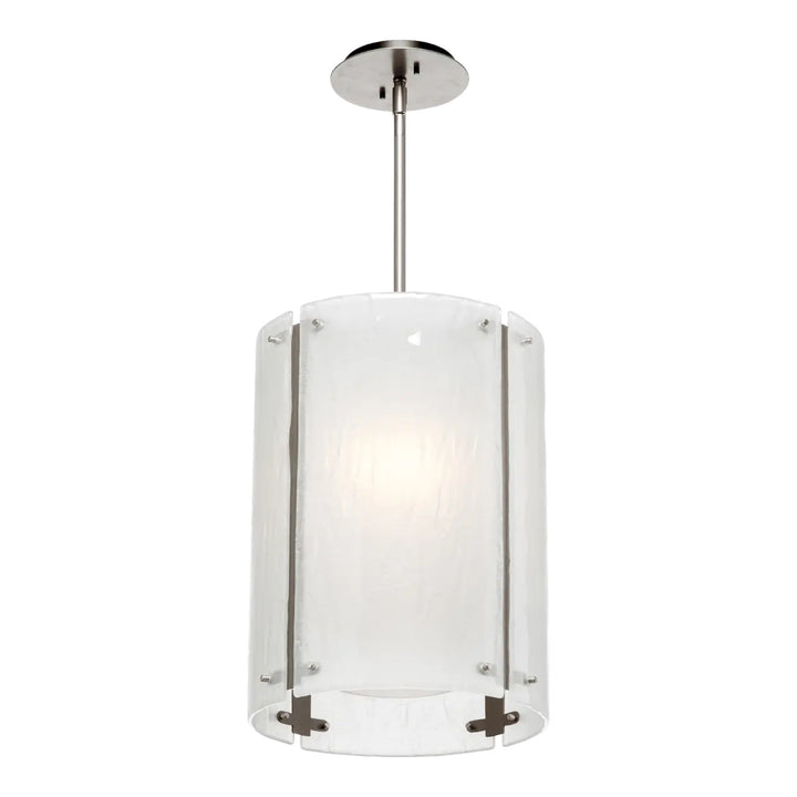 Textured Glass Large Pendant by Hammerton Studio in Matte Black with Frosted Granite glass