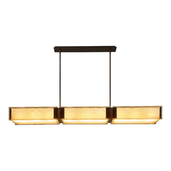Textured Glass Linear Chandelier by Hammerton Studio