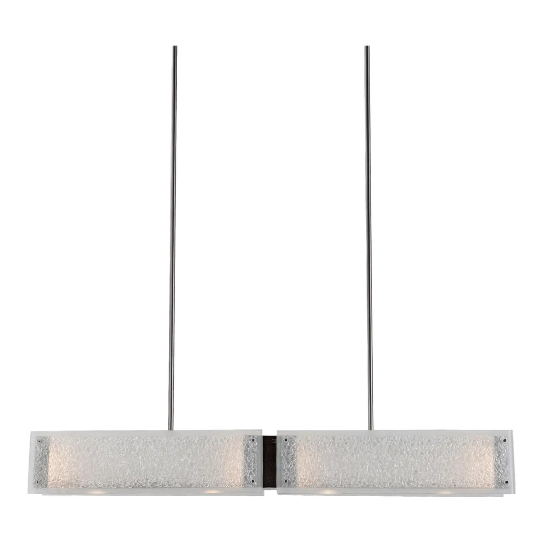 Textured Glass Linear Chandelier by Hammerton Studio