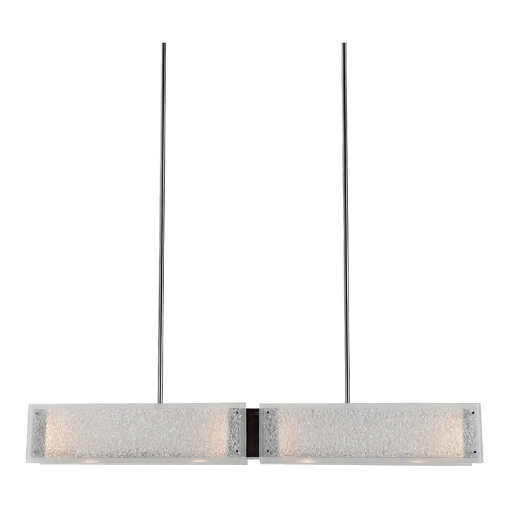 Textured Glass Linear Chandelier by Hammerton Studio