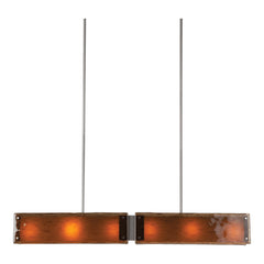 Textured Glass Linear Chandelier by Hammerton Studio in Beige Silver