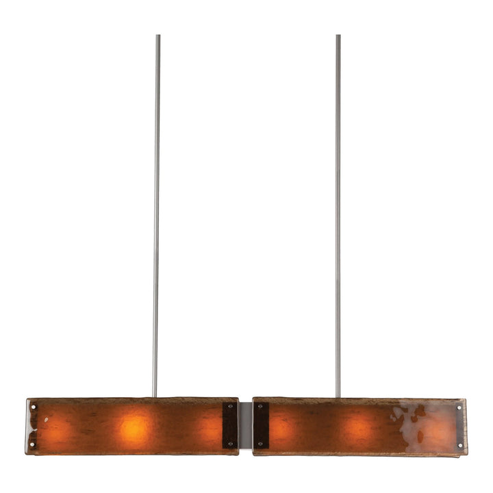 Textured Glass Linear Chandelier by Hammerton Studio in Beige Silver