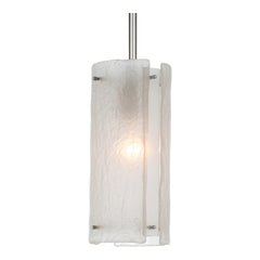 Textured Glass Pendant by Hammerton Studio in Beige Silver