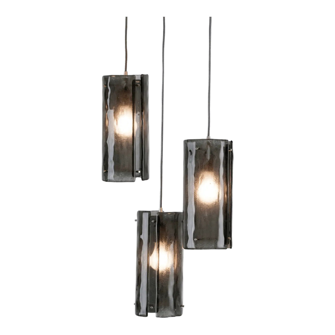 Textured Glass Round Pendant Chandelier by Hammerton Studio