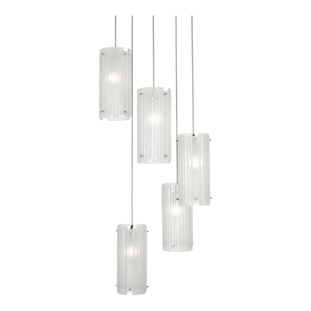 Textured Glass Round Pendant Chandelier by Hammerton Studio