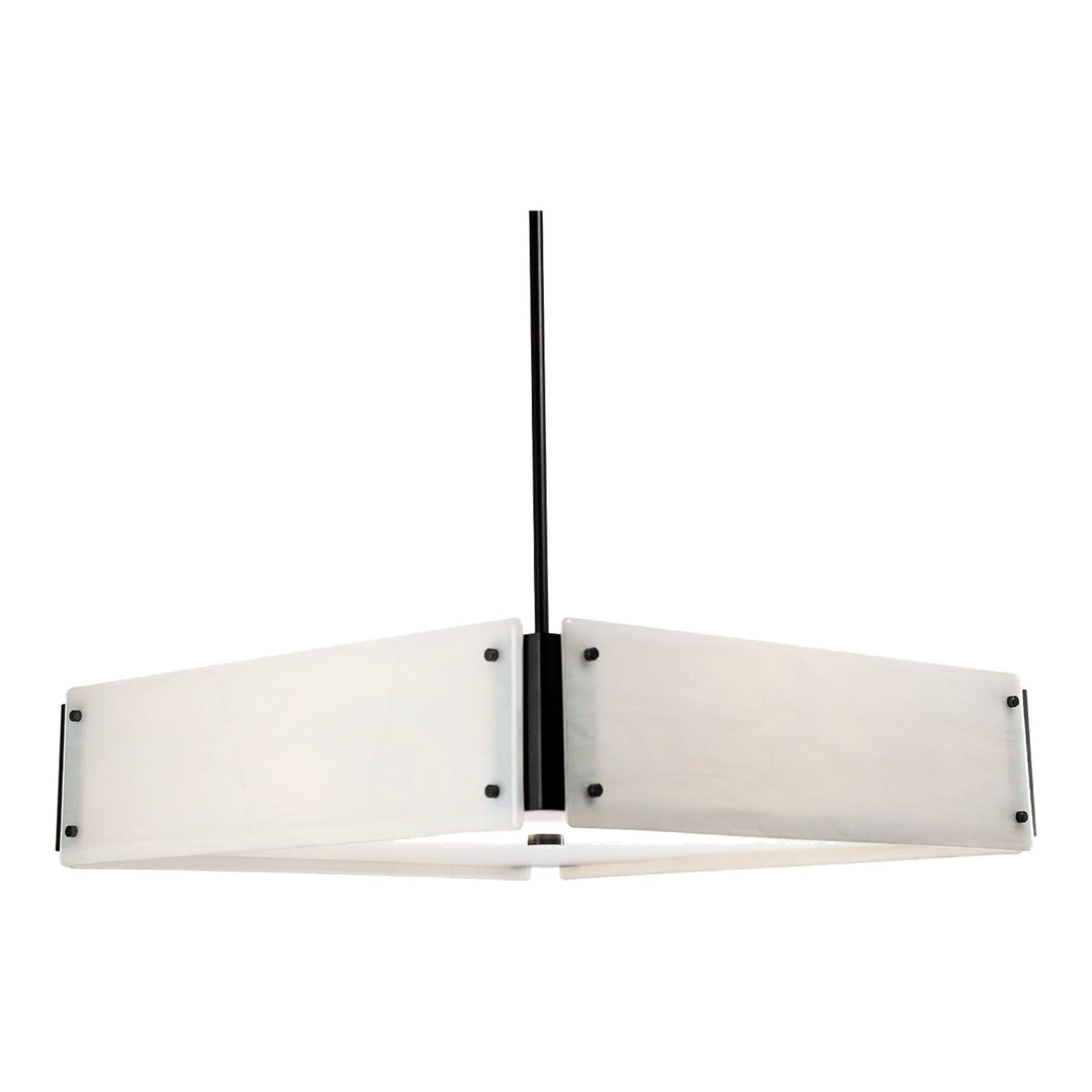 Textured Glass Square Chandelier by Hammerton Studio in Matte Black