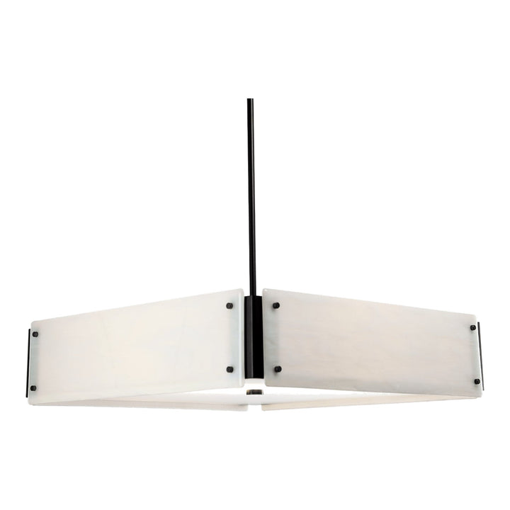Textured Glass Square Chandelier by Hammerton Studio in Matte Black