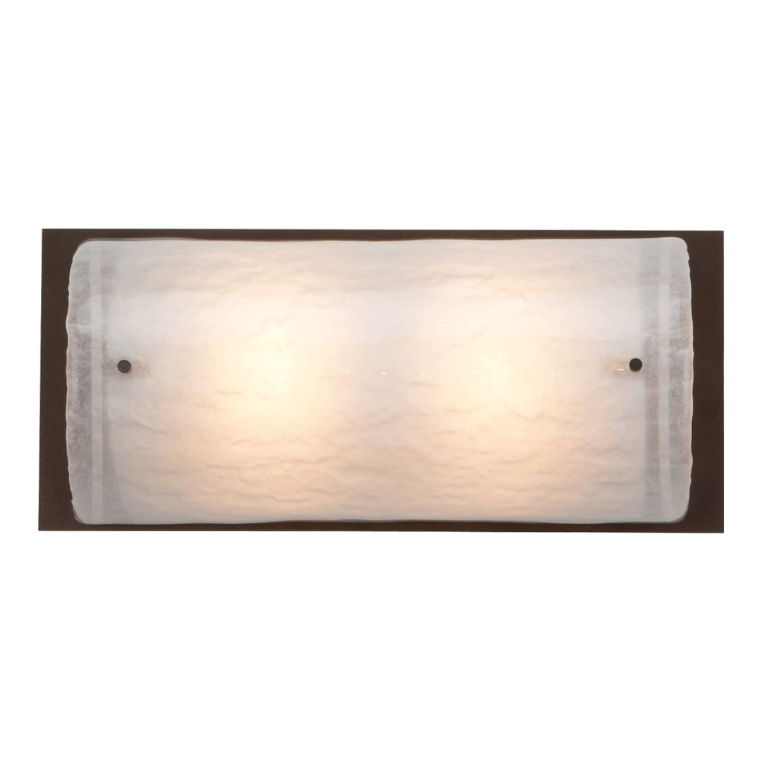 Textured Glass Vanity Sconce by Hammerton Studio in Flat Bronze