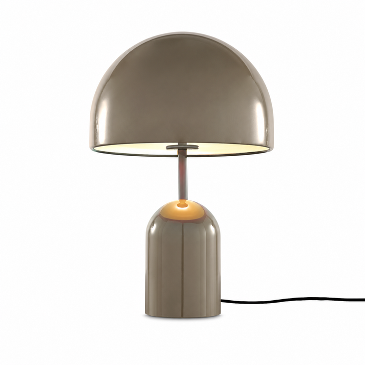 Bell Table Light by Tom Dixon in Taupe High-Gloss Steel on white