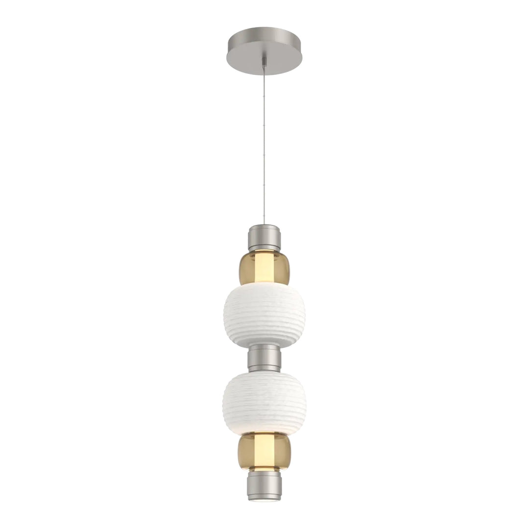 Torno Mandrel Double Pendant by Hammerton Studio in Beige Silver