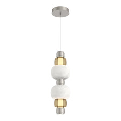 Torno Mandrel Double Pendant by Hammerton Studio in Beige Silver