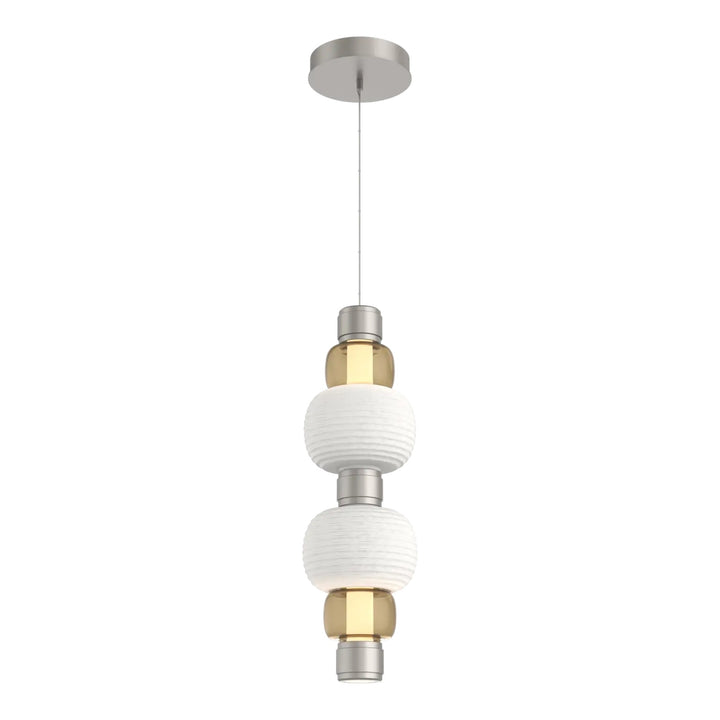 Torno Mandrel Double Pendant by Hammerton Studio in Beige Silver