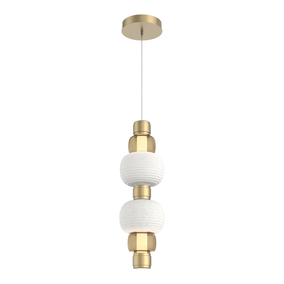 Torno Mandrel Double Pendant by Hammerton Studio in Gilded Brass