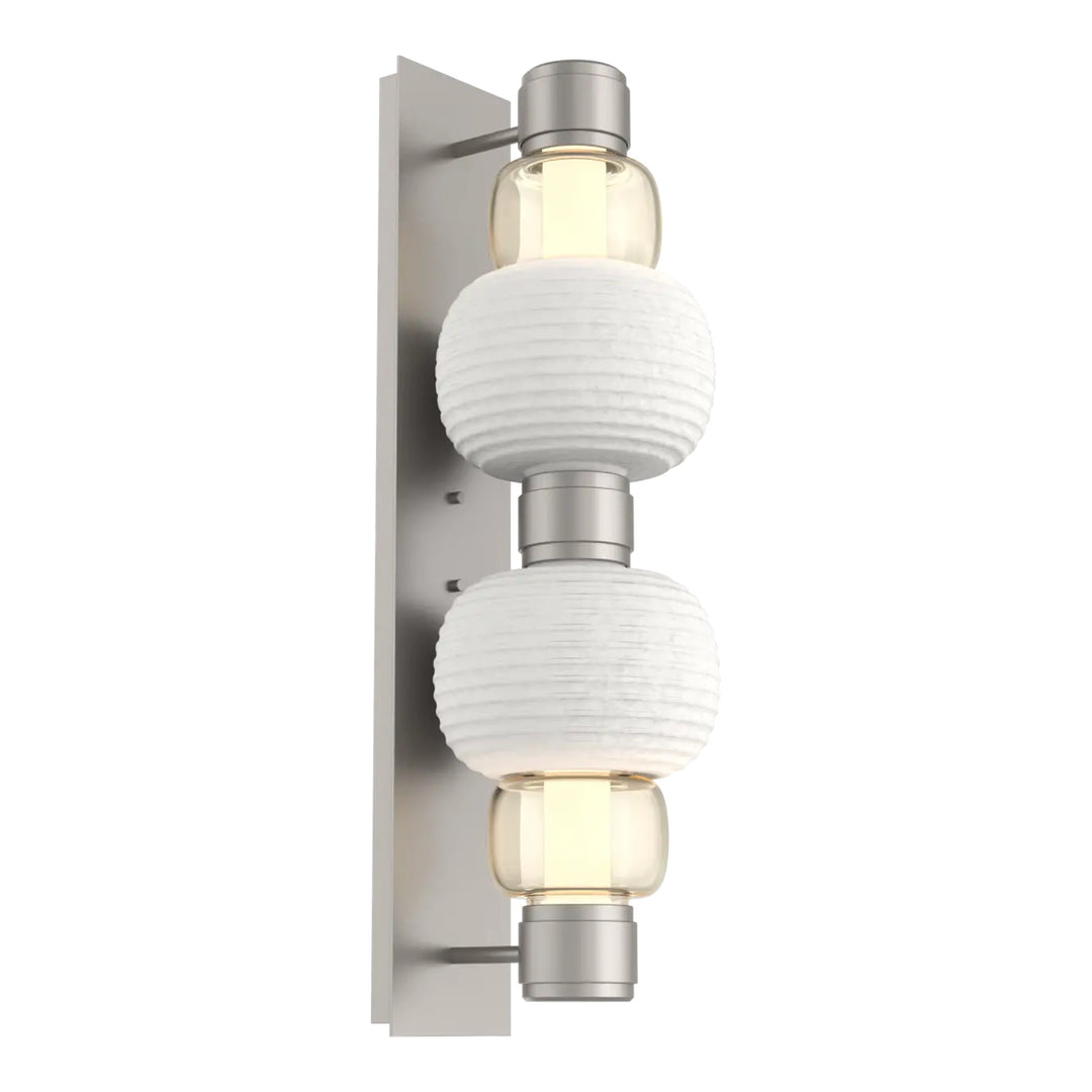 Torno Mandrel Double Sconce by Hammerton Studio in Beige Silver