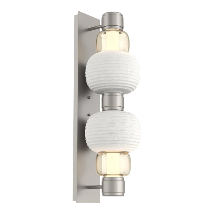 Torno Mandrel Double Sconce by Hammerton Studio in Beige Silver