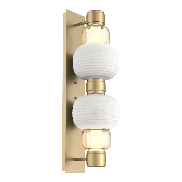 Torno Mandrel Double Sconce by Hammerton Studio in Gilded Brass