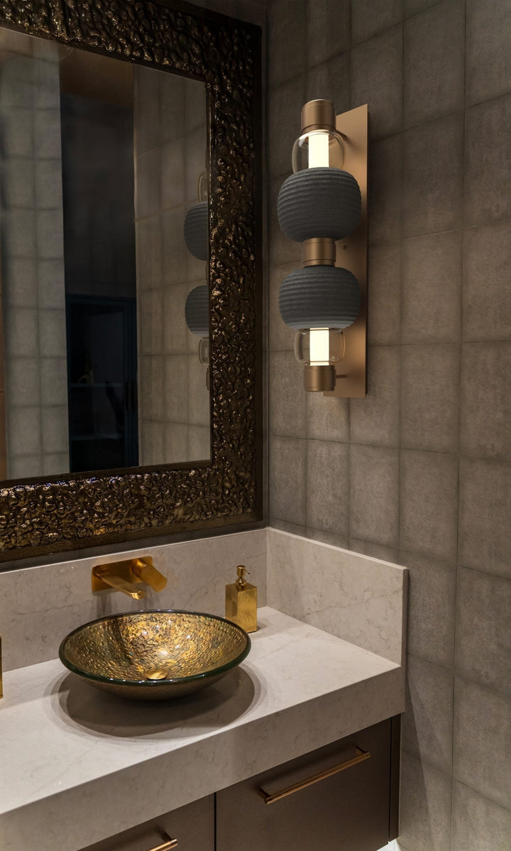 Torno Mandrel Double Sconce by Hammerton Studio in a styled interior
