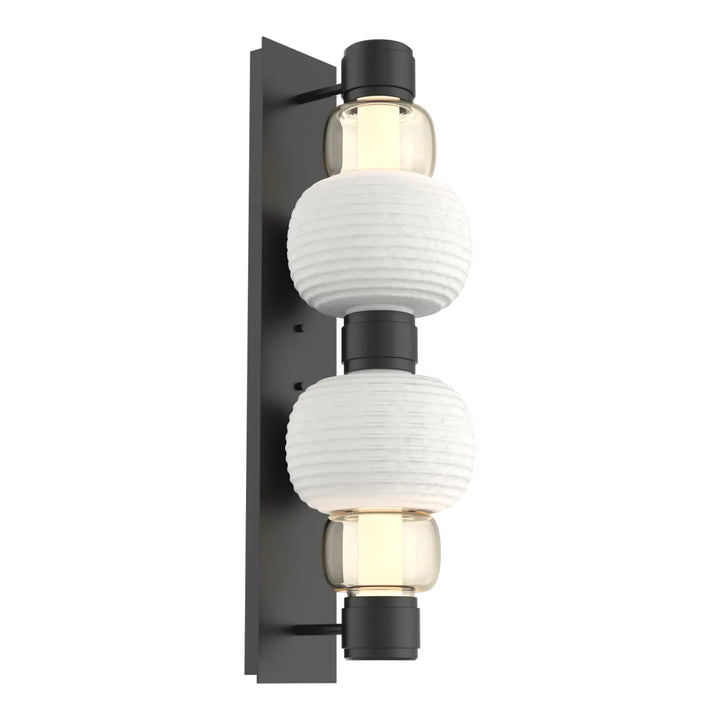Torno Mandrel Double Sconce by Hammerton Studio in Matte Black