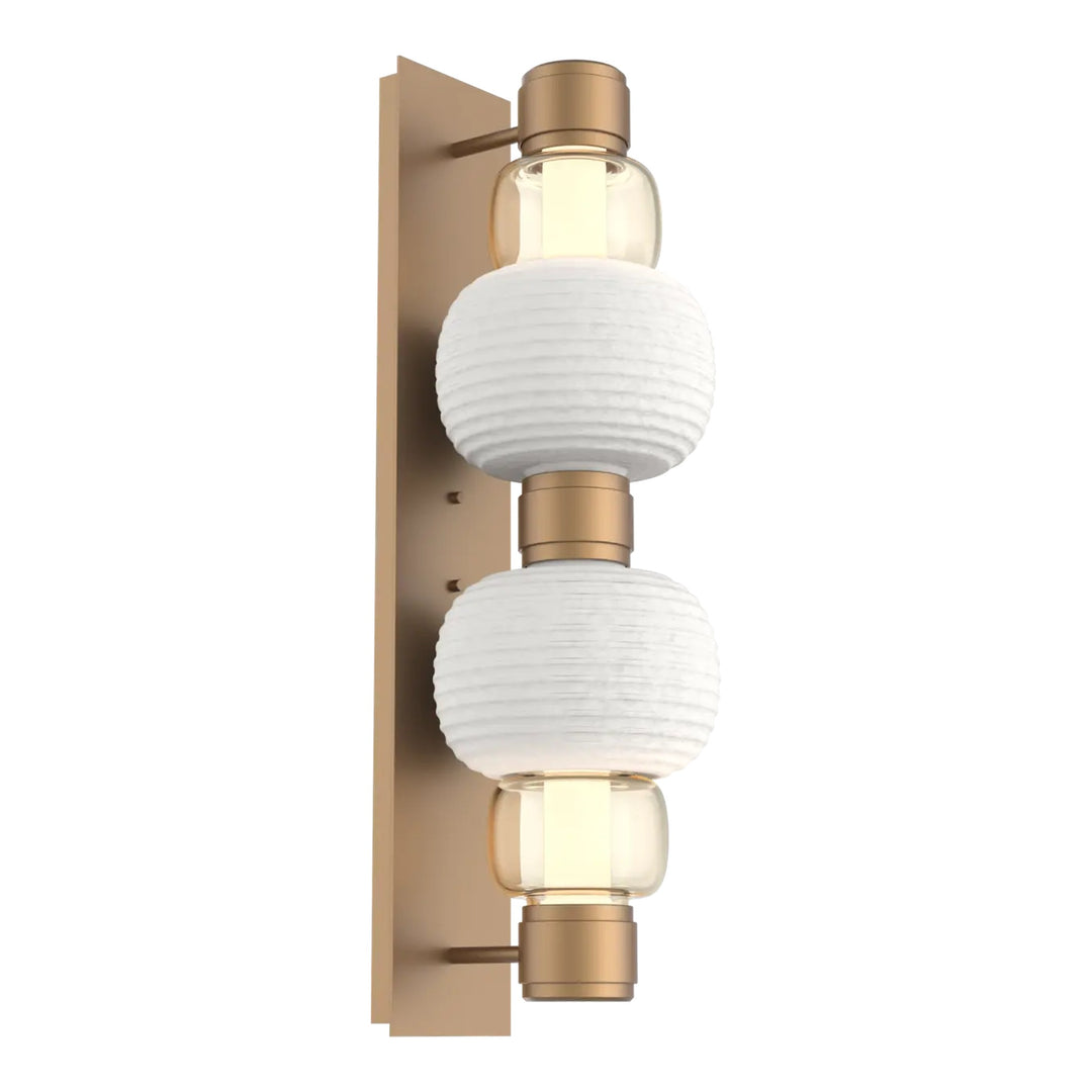 Torno Mandrel Double Sconce by Hammerton Studio in Novel Brass